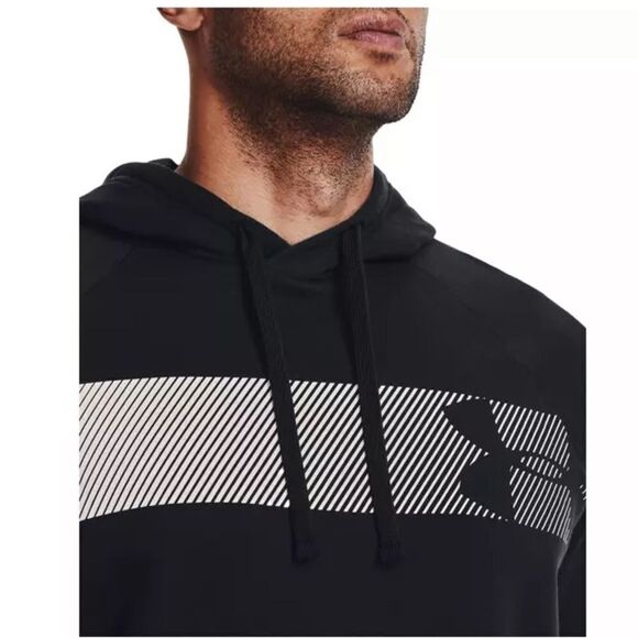 New without tags Under Armour Men's Rival Fleece Graphic Pullover Hoodie-Black L - Picture 3 of 10